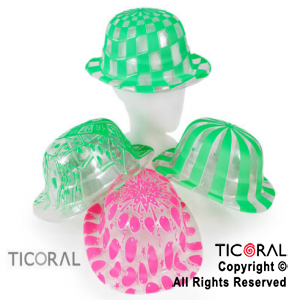 SOMBRERO BOMBIN CRISTAL FLUO x 6